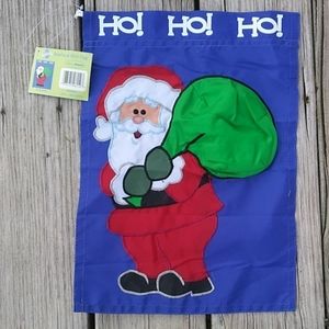 Santa Applique Mini Garden Flag